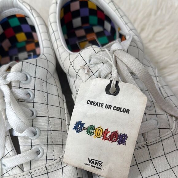 Vans White Grid Pattern Sneakers NWOT Size 11 - Picture 9 of 11